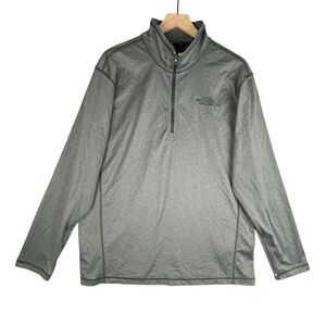 North Face Mens XL Gray Tech Glacier 1/4‎ Zip Pullover Mock Neck Lightweight